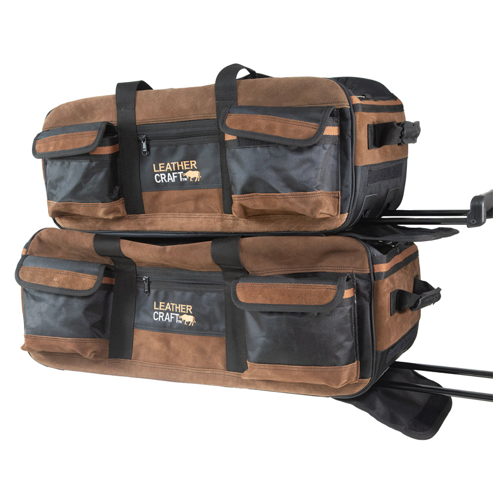 24" + 28" Brown Leather Trolley Tool Bags -  leathercrafttoolbags